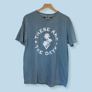 Comfort Colors Women's Blue Graphic T-shirt